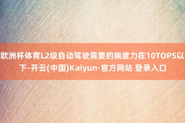 欧洲杯体育L2级自动驾驶需要的揣度力在10TOPS以下-开云(中国)Kaiyun·官方网站 登录入口