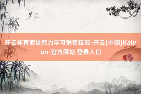 开云体育而是死力学习销售技能-开云(中国)Kaiyun·官方网站 登录入口