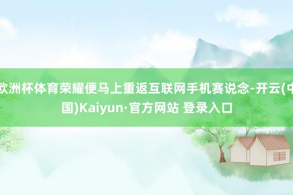 欧洲杯体育荣耀便马上重返互联网手机赛说念-开云(中国)Kaiyun·官方网站 登录入口