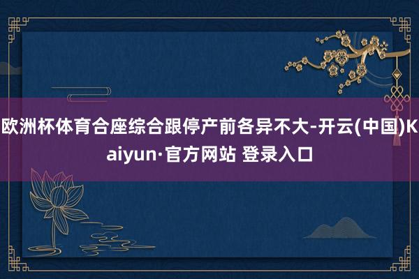 欧洲杯体育合座综合跟停产前各异不大-开云(中国)Kaiyun·官方网站 登录入口