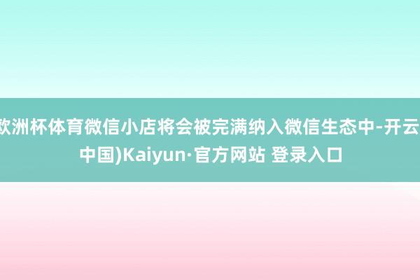 欧洲杯体育微信小店将会被完满纳入微信生态中-开云(中国)Kaiyun·官方网站 登录入口