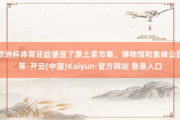 欧洲杯体育还趁便逛了原土菜市集、博物馆和鱼峰公园等-开云(中国)Kaiyun·官方网站 登录入口