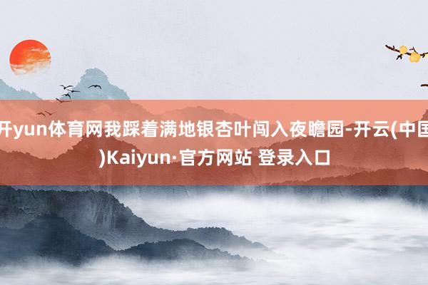 开yun体育网我踩着满地银杏叶闯入夜瞻园-开云(中国)Kaiyun·官方网站 登录入口
