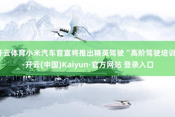开云体育小米汽车官宣将推出精英驾驶“高阶驾驶培训”-开云(中国)Kaiyun·官方网站 登录入口