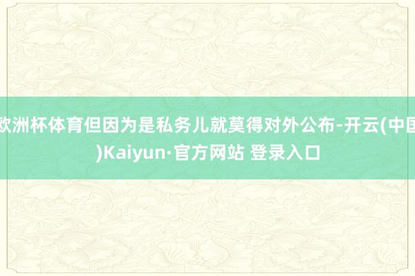 欧洲杯体育但因为是私务儿就莫得对外公布-开云(中国)Kaiyun·官方网站 登录入口