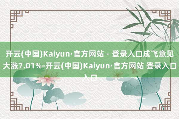 开云(中国)Kaiyun·官方网站 - 登录入口成飞意见大涨7.01%-开云(中国)Kaiyun·官方网站 登录入口