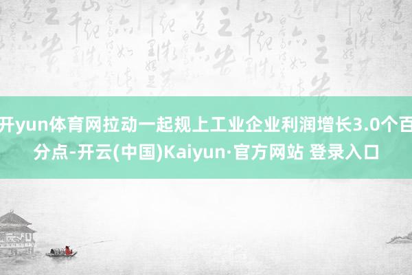 开yun体育网拉动一起规上工业企业利润增长3.0个百分点-开云(中国)Kaiyun·官方网站 登录入口
