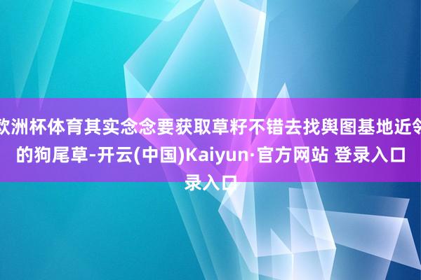 欧洲杯体育其实念念要获取草籽不错去找舆图基地近邻的狗尾草-开云(中国)Kaiyun·官方网站 登录入口