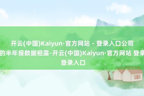开云(中国)Kaiyun·官方网站 - 登录入口　　公司发布的半年报数据袒露-开云(中国)Kaiyun·官方网站 登录入口