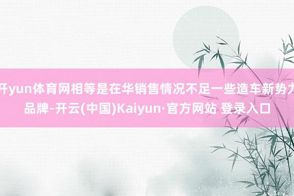 开yun体育网相等是在华销售情况不足一些造车新势力品牌-开云(中国)Kaiyun·官方网站 登录入口