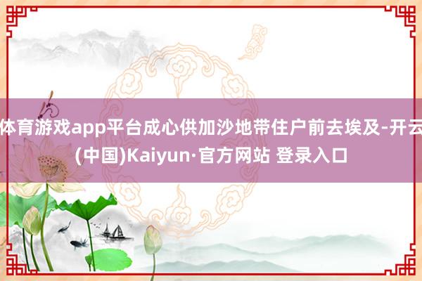 体育游戏app平台成心供加沙地带住户前去埃及-开云(中国)Kaiyun·官方网站 登录入口