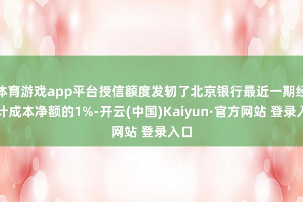 体育游戏app平台授信额度发轫了北京银行最近一期经审计成本净额的1%-开云(中国)Kaiyun·官方网站 登录入口
