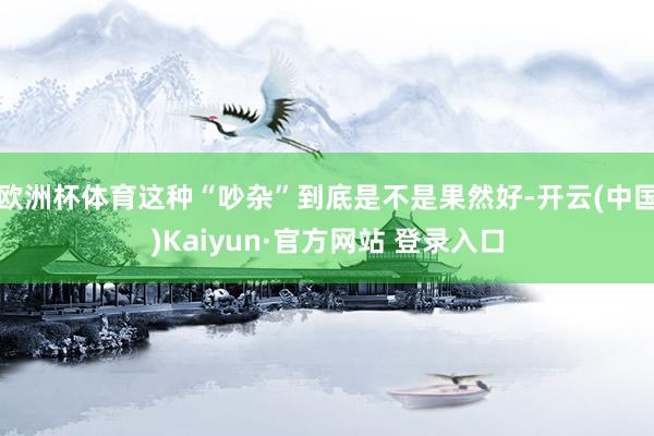 欧洲杯体育这种“吵杂”到底是不是果然好-开云(中国)Kaiyun·官方网站 登录入口