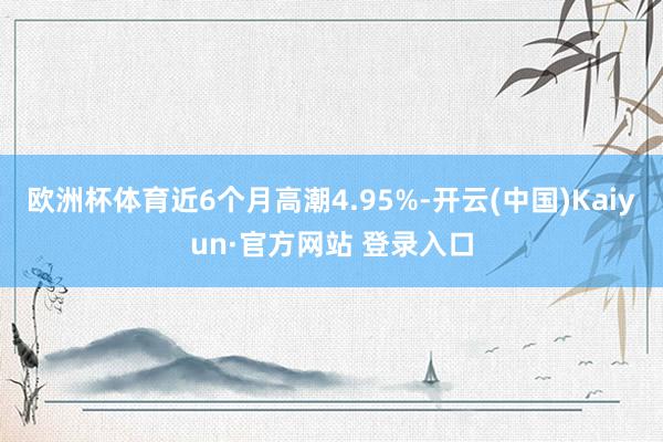 欧洲杯体育近6个月高潮4.95%-开云(中国)Kaiyun·官方网站 登录入口