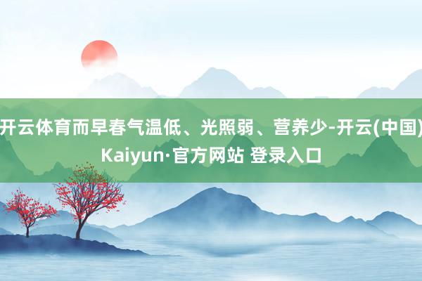 开云体育而早春气温低、光照弱、营养少-开云(中国)Kaiyun·官方网站 登录入口