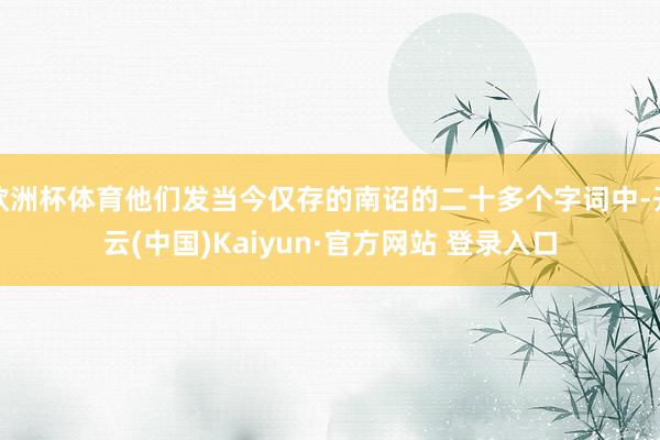欧洲杯体育他们发当今仅存的南诏的二十多个字词中-开云(中国)Kaiyun·官方网站 登录入口