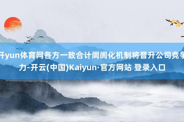 开yun体育网各方一致合计阛阓化机制将晋升公司竞争力-开云(中国)Kaiyun·官方网站 登录入口