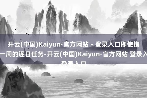 开云(中国)Kaiyun·官方网站 - 登录入口即使错过一周的逐日任务-开云(中国)Kaiyun·官方网站 登录入口