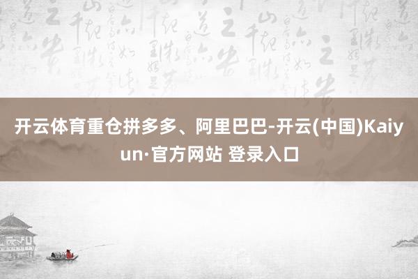 开云体育重仓拼多多、阿里巴巴-开云(中国)Kaiyun·官方网站 登录入口